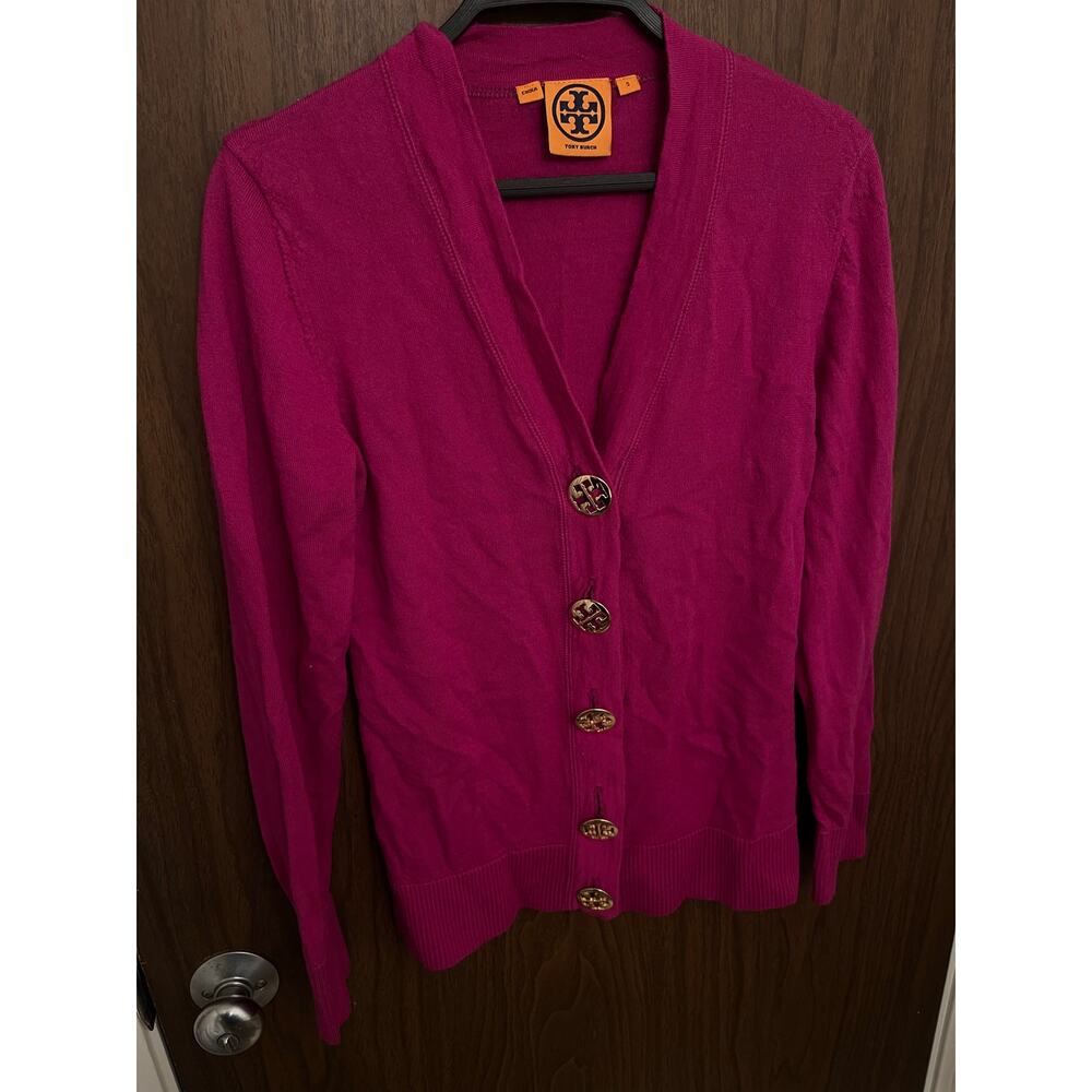 Tory Burch 100% Merino Wool Cardigan, Size S